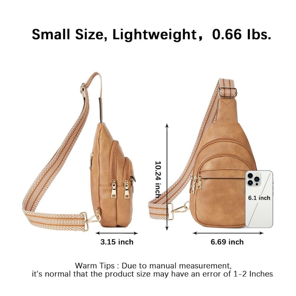 BOSTANTEN Small Sling Bag for Women Leather Crossbody Bags Fanny Pack Chest Bag - Picture 3 of 10